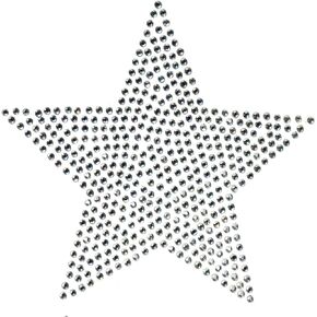 4.5" Star Clear Rhinestone Iron On Hotfix Transfer Star Bling DIY