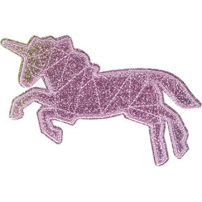 Simplicity 19320100098 Pink Unicorn Iron On Applique Patch for Clothes, Backpacks, and Accessories, 3.375" W x 1.75" L