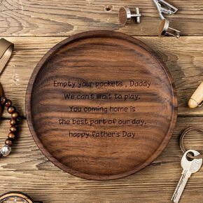 Father's Day Gifts for Dad, Birthday Gifts for Dad, Personalised Wooden Storage Tray Dad Tray, Best Gifts for Dads from Sons and Daughters, New Dad Gifts for Husbands from Wife (Rectangular)