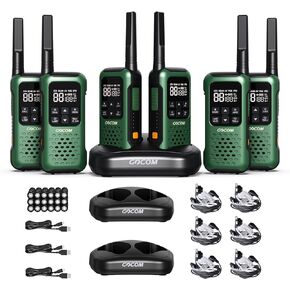 G9 IP67 Waterproof Two Way Radios, 2 Way radios Outdoor Adventure NOAA Weather Alert & SOS Emergency Lamp Adult Walkie Talkies Long Range Rechargeable (G9-6 Pack)
