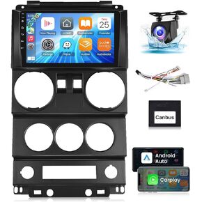 [2G+64G] Car Radio for Jeep Wrangler 2007 2008 2009 2010 (2 Door) - 9 inch Touch Screen Android Stereo - Wireless Carplay & Android Auto/EQ Sound / 1080P / SWC + AHD Backup Camera + Canbus and Mic in Saudi Arabia
