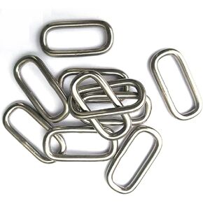 316 Stainless Steel Rectangle Ring Buckles 1-7/8x5/8 Inch Square Strap Webbing Belt Rings for Handbag Strap DIY Accessories and Bag Making Repairing,12Pieces