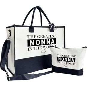 The Greatest Nonna Bag, Canvas Tote Bag for Women, Design Beach Tote, Nonna Canvas Shopping Bag for Daily, Christmas Birthday Gift for Nonna, Fantastic Nonna Keepsake for Any Time of Year