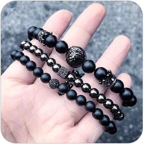 FASHION Men Bracelet Sets Trendy Handmade Classic Strand Stone Beaded Bracelet For Men Jewelry Gift
