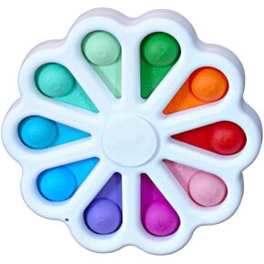 Poppin Colors Sensory Toy with Numbers and Multicolor Bubbles - Fidget Popper Spinning Toy for Color & Shape Recognition - Builds Sensory and Motor Skills for Kids Ages 15 Months+