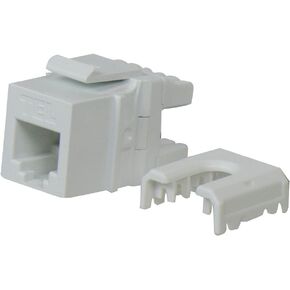 Legrand - OnQ Telephone Keystone Jack RJ25, 6P6C Insert, QuickConnect Universal Keystone Connector for Phone Connections, Rear Mount Snap-In Keystone Design, White, WP3473WH