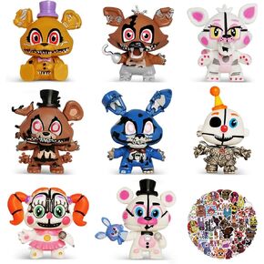 Action Figures, 8Pcs Game Figurines Toys with 50PCS Sticker for Video Games Fans, 2.6 Inch Collectible Playset for Boys and Girls for Cake Toppers Decorations