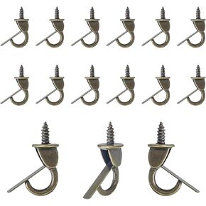 15 Pieces Metal Cup Hooks Ceiling Hooks Suspended Ceiling Hooks Screw Hooks (Small)