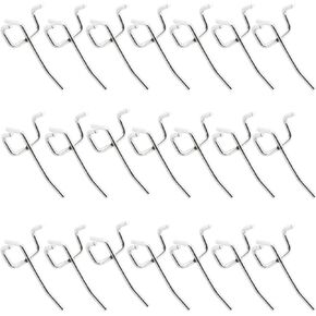 50PCS Iron Hanging Hooks 5 inches Hole Board Three Legged Hooks Supermarket Shelf Mobile Phone Accessories Hole Board Hooks Double Hanging Hooks for Metal Garages Kitchens Stores to Hang Items