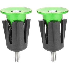 1 Pair Handlebar Plug Aluminum Alloy Bike Grips Bar Endcover Plug for Mountain Bike Road Handlebar(Green)