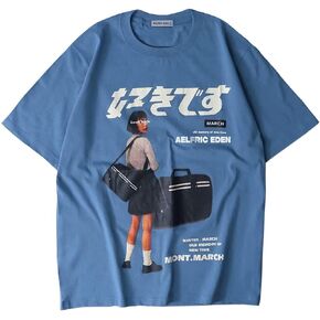 Aelfric Eden Mens Oversized Graphic Tee Summer Unisex Hipster Printed Casual Harajuku Top Tshirt