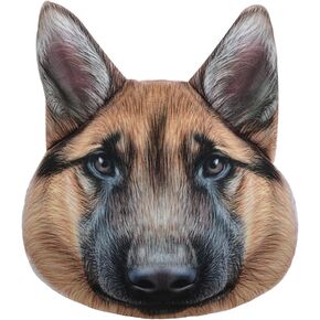 JWH 3D Bear Head Throw Pillow Decorative Animal Accent Pillow Pet Print Pillowcase Stuffed Plush Cushion Girls Kids Bed Bedroom Couch Colorful Faux Fur 12x10 Inch Black Brown