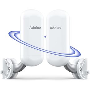 Wireless Bridge with 2 Bracket Mounts, 1.5KM 5.8G Point to Point Outdoor CPE, Adalov CPE467 Long Range WiFi Bridges for PtP/PtMP with 8DBi High Gain Antenna, PoE Adapter, RJ45 Ethernet Port, 2 Pack