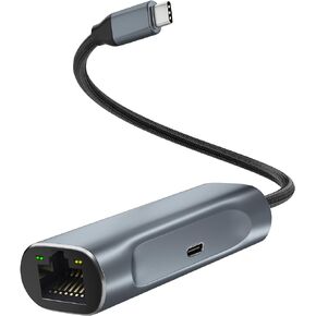 USB C to Ethernet Adapter with 100W Charging Port, Aibilangose1Gbps Ethernet to USB C Adapter, Type-C Gigabit Ethernet LAN Network Adapter with Power Delivery PD for Laptop, MacBook, Dell, iPhone 15