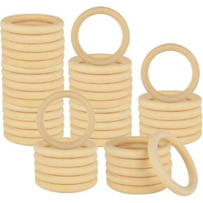 40 Pcs Natural Wood Rings, 3.15" Dia Unfinished Smooth Wooden Rings for DIY, Craft, Jewelry Making, Macrame Supplies in Saudi Arabia