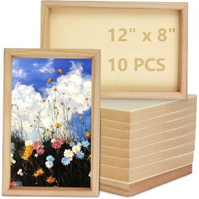 10 عبوات من لوحات الألواح الخشبية مقاس 12 × 8 بوصة، لوحات قماشية خشبية غير مكتملة، ألواح صب طلاء الخشب لصب الطلاء، مشاريع فنية ذاتية الصنع، استخدام الفنون مع الزيوت الأكريليك in Kuwait