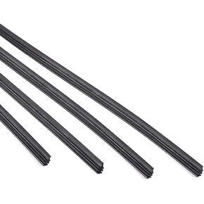 Pack-4 Windshield Wiper Blade, 24In Car Wiper Blade, Universal Silicone Frameless Windshield Wiper Blade Refills for Most Cars Buses Vans Trucks (Black)