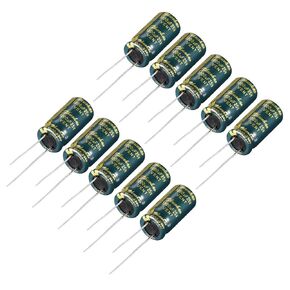 uxcell Aluminum Radial Electrolytic Capacitor Low ESR Green with 1000UF 25V 105 Celsius Life 3000H 10 x 20 mm High Ripple Current,Low Impedance 10pcs