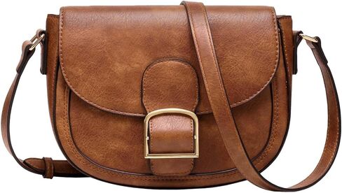 Kasqo Crossbody Bag for Women,Vegan Leather Fashion Small Shoulder Bag Ladies Handbag Saddle Purse with Adjustable Strap in Saudi Arabia