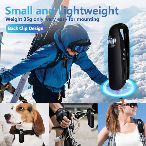 كاميرا الجسم مع تسجيل الصوت والفيديو، كاميرا الجسم الصغيرة المزودة ببطاقة TF سعة 32 جيجابايت، وكاميرا الجسم المخفية لتسجيل حلقة بدقة 1080 بكسل بدقة FHD، وكاميرا فيديو يمكن ارتداؤها بعمر بطارية 7 ساعات للسجلات اليومية وركوب الدراجات وسجلات العمل in Kuwait