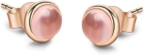 أقراط من الفضة الإسترليني المطلية بالذهب الوردي عيار 14 قيراط والكريستال الوردي الطبيعي للنساء/الفتيات in Kuwait