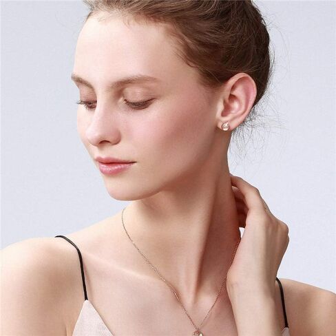 أقراط من الفضة الإسترليني المطلية بالذهب الوردي عيار 14 قيراط والكريستال الوردي الطبيعي للنساء/الفتيات in Kuwait