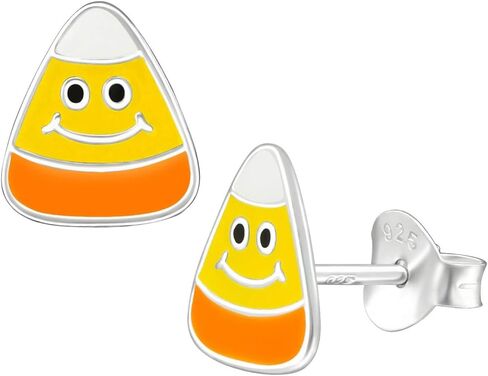 أقراط ذرة الحلوى مقاس 9 مم من الفضة الإسترليني عيار 925 ترصيع أنيق للخلف in Kuwait