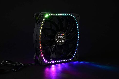 Enermax HF120 RGB PWM 120mm Case Fan, Addressable RGB Sync Via Motherboard/Control Box, 3 Fan Pack- Black; UCHF12PARGB-BP3 in Saudi Arabia