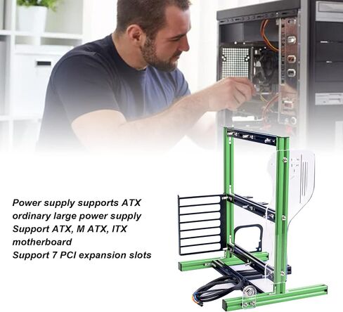 Computer Case Computer Chassis Open Frame Aluminum Computer Open Case Bracket PC Vertical DIY Frame Open Air Gaming Computer Case Chassis for ATX, M ATX, ITX Motherboards (Blue Black) in Saudi Arabia