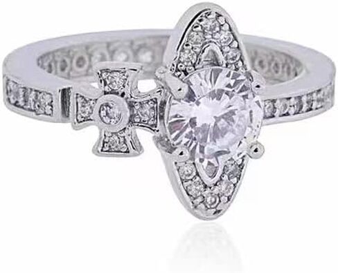 بيان خاتم للنساء البيضاوي قطع قابل للتعديل زركون مفتوحة الفرقة خاتم الخطوبة الزفاف الفرقة خواتم خاتم الخلود #6-10 # in Kuwait