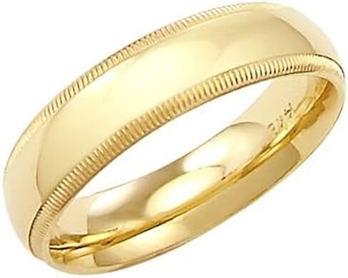 خاتم زفاف ثقيل من الذهب الأصفر الخالص عيار 14 قيراط مقاس 5 مم - مقاس 7 in Kuwait