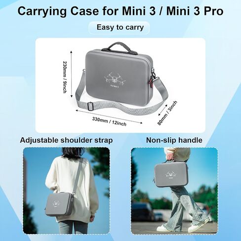 حافظة O'woda Mini 3 / Mini 3 Pro RC مع حامل المروحة + واقي العصا، حقيبة حمل 3 في 1 حقيبة تخزين من البولي يوريثان طقم صندوق سفر لملحقات طائرات DJI Mini 3 / Mini 3 Pro بدون طيار in Saudi Arabia