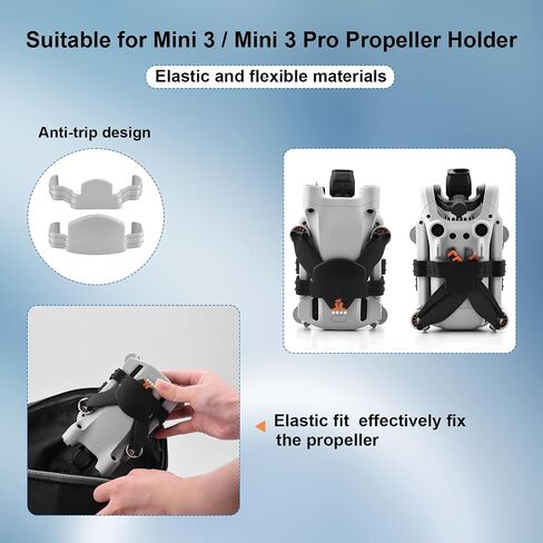 حافظة O'woda Mini 3 / Mini 3 Pro RC مع حامل المروحة + واقي العصا، حقيبة حمل 3 في 1 حقيبة تخزين من البولي يوريثان طقم صندوق سفر لملحقات طائرات DJI Mini 3 / Mini 3 Pro بدون طيار in Saudi Arabia