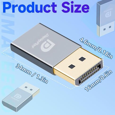 Displayport Dummy Plug EDID Emulator Virtual Display Adapter, Headless Ghost Adapter DP Dummy Plug 4K Supports up to 3840x2160 @60HZ, 1080P (Headless Ghost Display Emulator, 2 Pack, Grey) in Saudi Arabia