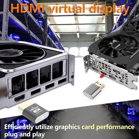 Displayport Dummy Plug EDID Emulator محول العرض الافتراضي، محول شبح مقطوع الرأس DP Dummy Plug 4K يدعم ما يصل إلى 3840x2160 @60HZ، 1080P (محاكي عرض الأشباح مقطوعة الرأس، عبوتان، رمادي) in Kuwait