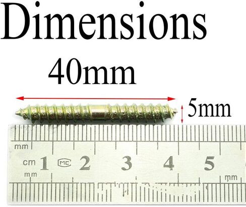 M5x40 Stud 24PCS M5x40mm Wood to Wood Zinc Plated Steel Double Ended Dowel Screws in Saudi Arabia