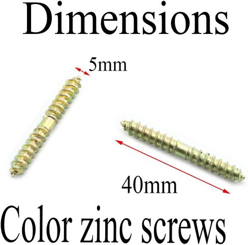 M5x40 Stud 24PCS M5x40mm Wood to Wood Zinc Plated Steel Double Ended Dowel Screws in Saudi Arabia
