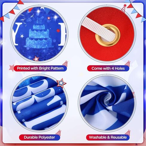 Red White and Blue Birthday Decorations 24Pcs Blue Red White Birthday Balloons and Red White Blue Birthday Banner for 4th of July Independence Day Patriotic Baseball Baby Shower Birthday Party in Kuwait
