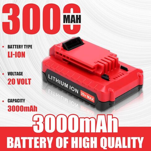 3000mAh 20 Volt PCC682L Replacement Battery Compatible with Porter Cable 20V Battery Lithium PCC680L PCC681L PCC682L PCC685L PCC660B PCC790B Cordless Power Tools in Saudi Arabia
