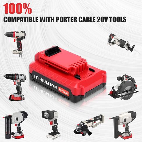 3000mAh 20 Volt PCC682L Replacement Battery Compatible with Porter Cable 20V Battery Lithium PCC680L PCC681L PCC682L PCC685L PCC660B PCC790B Cordless Power Tools in Saudi Arabia