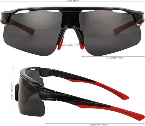 Polarized Sports Sunglasses for Men: Cycling Sun Glasses for Youth Womens UV400 Protection Goggles for Baseball Running in Saudi Arabia