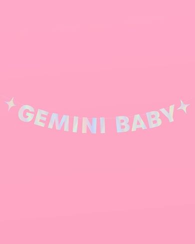 xo، لافتة من رقائق معدنية قزحية لحفلات أعياد الميلاد من Fetti Gemini - 5 أقدام. | زودياك الجوزاء، الأبراج، هدية ديكورات حفلات عيد الميلاد التنجيم in Saudi Arabia