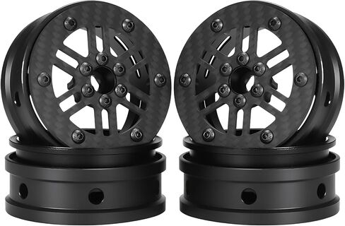 2.2 beadlock Wheels 4PCS Carbon Fiber Wheel Rims for 1/10 RC Crawler Cheater Rigs Capra SCX10 Pro TF2 Element Enduro TRX4 Upgrades accessories (Carbon Fiber 2.2 beadlock Wheels E) in Saudi Arabia