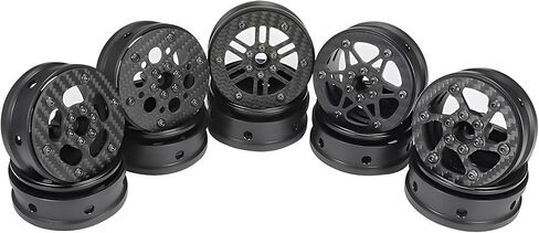 2.2 beadlock Wheels 4PCS Carbon Fiber Wheel Rims for 1/10 RC Crawler Cheater Rigs Capra SCX10 Pro TF2 Element Enduro TRX4 Upgrades accessories (Carbon Fiber 2.2 beadlock Wheels E) in Saudi Arabia