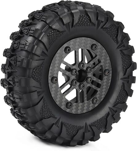 2.2 beadlock Wheels 4PCS Carbon Fiber Wheel Rims for 1/10 RC Crawler Cheater Rigs Capra SCX10 Pro TF2 Element Enduro TRX4 Upgrades accessories (Carbon Fiber 2.2 beadlock Wheels E) in Saudi Arabia