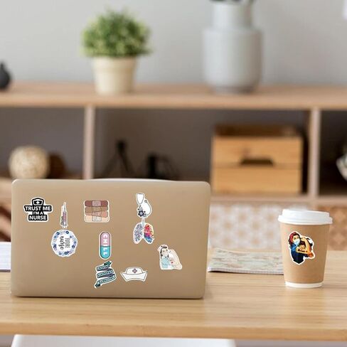 50 Pcs Nurse Stickers, Nursing Stickers Nurse's Day Decals Nurse Accessories Medical Decals for Work Nurse Week Gifts for Computer Water Bottles Cups Planner Scrapbook Car Luggage in Saudi Arabia