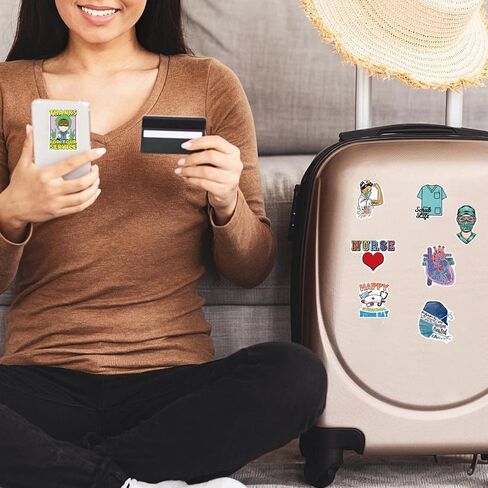50 Pcs Nurse Stickers, Nursing Stickers Nurse's Day Decals Nurse Accessories Medical Decals for Work Nurse Week Gifts for Computer Water Bottles Cups Planner Scrapbook Car Luggage in Saudi Arabia