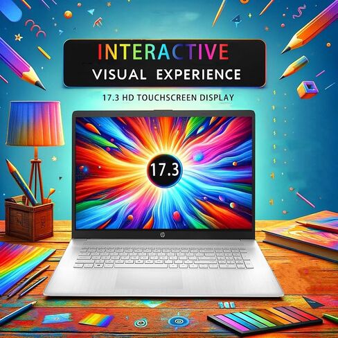 HP Pavilion Laptop, 17.3" HD (1600 x 900) Touchscreen Display, AMD Ryzen 5 5500U Processor (Beats i7-1185G7), 16GB RAM | 1TB PCIe SSD, AMD Radeon Graphics, 6 Core, Long Battery Life, Windows 11 Home in Saudi Arabia