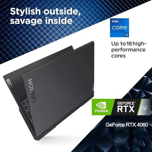 Lenovo Legion Pro 5 Gaming Laptop, 16" WQXGA Display 165Hz, Intel Core i7-13700HX, GeForce RTX 4060, 64GB DDR5 RAM, 1TB SSD, RGB Backlit KB, Numeric Keypad, HDMI, RJ45, Wi-Fi 6, Windows 11 Home, Grey in Saudi Arabia