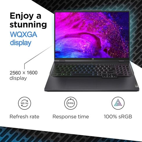 Lenovo Legion Pro 5 Gaming Laptop, 16" WQXGA Display 165Hz, Intel Core i7-13700HX, GeForce RTX 4060, 64GB DDR5 RAM, 1TB SSD, RGB Backlit KB, Numeric Keypad, HDMI, RJ45, Wi-Fi 6, Windows 11 Home, Grey in Saudi Arabia